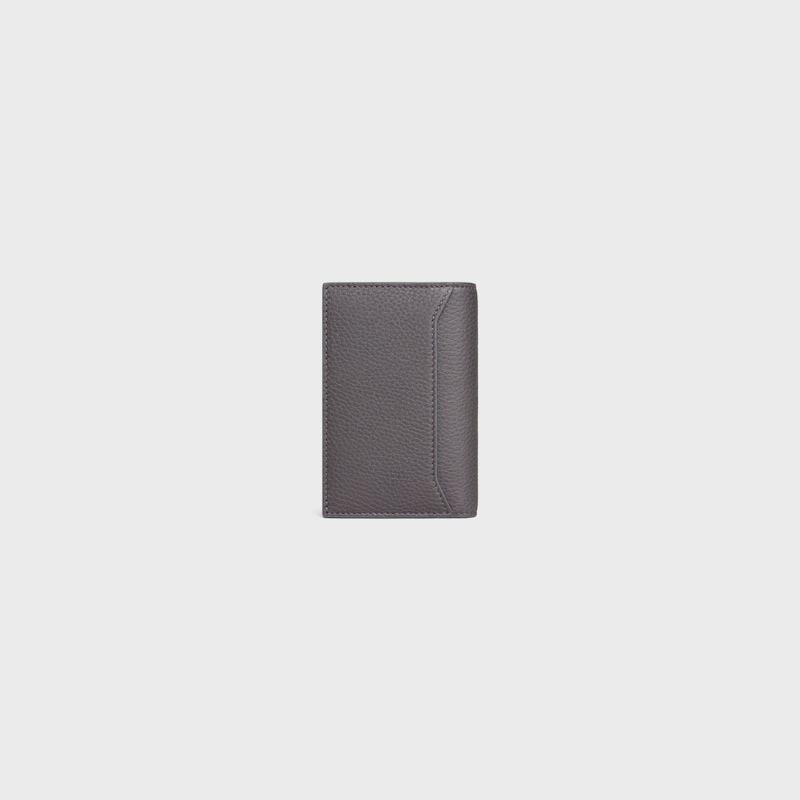vertical card holder in grained calfskin