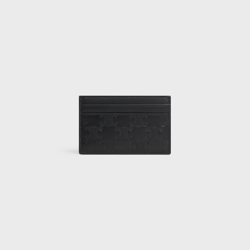 card holder in calfskin with triomphe embossed