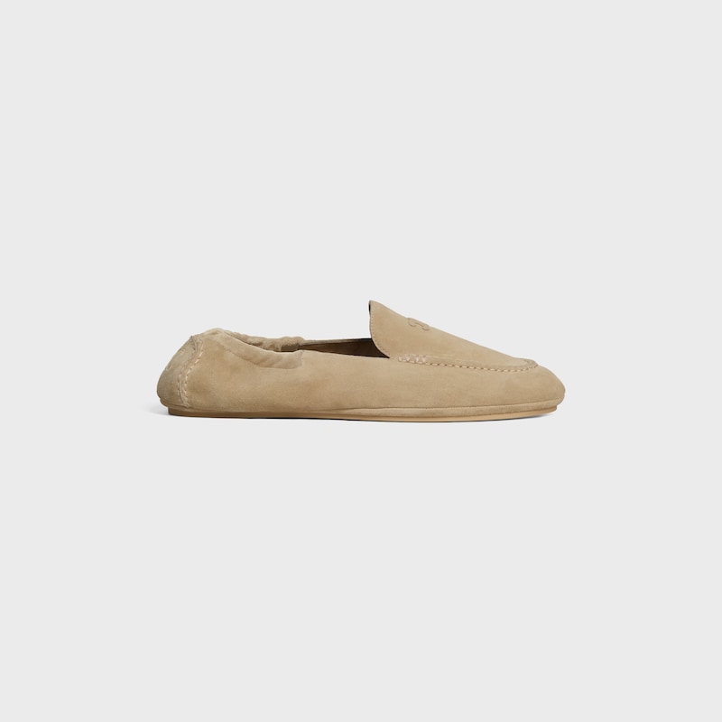 celine adam loafer with triomphe in suede calfskin