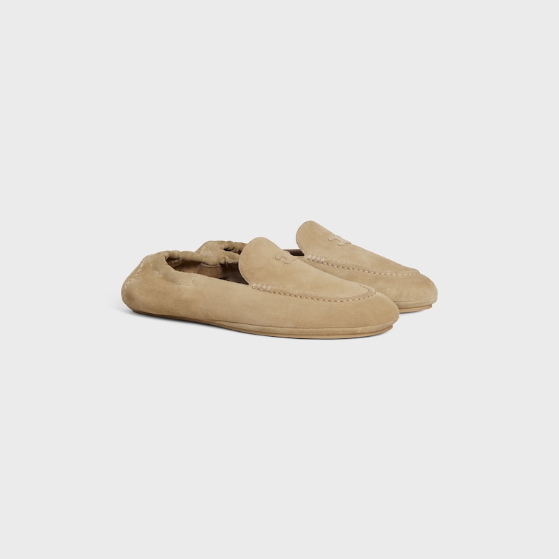 celine adam loafer with triomphe in suede calfskin