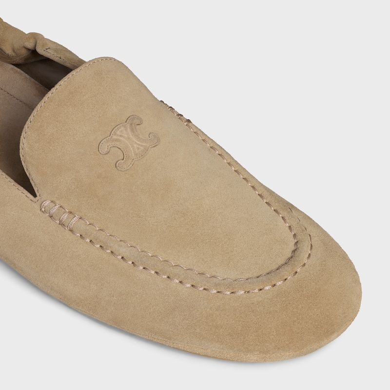 celine adam loafer with triomphe in suede calfskin