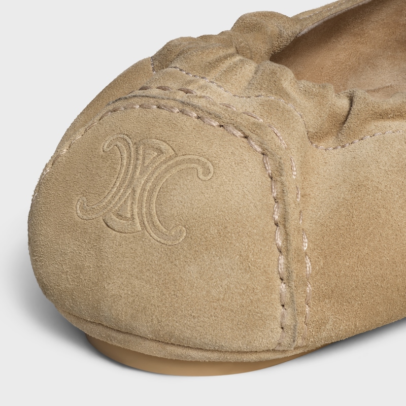 celine adam loafer with triomphe in suede calfskin