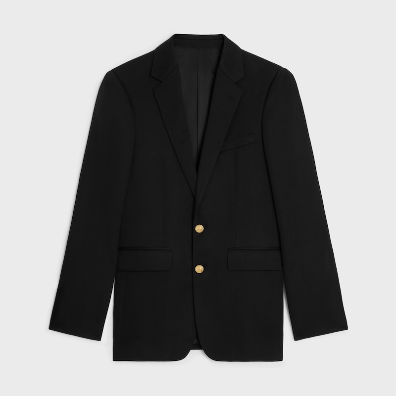 classic jacket in diagonal wool