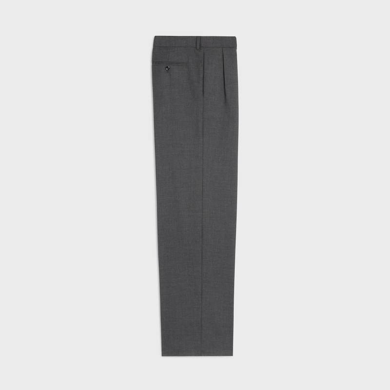 pleated trousers in cashmere canvas