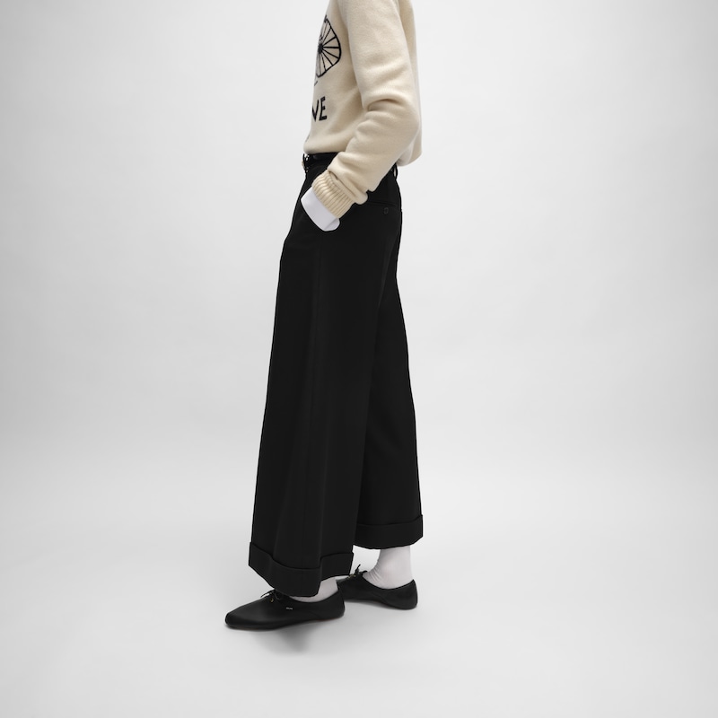 dock trousers in wool and mohair gabardine