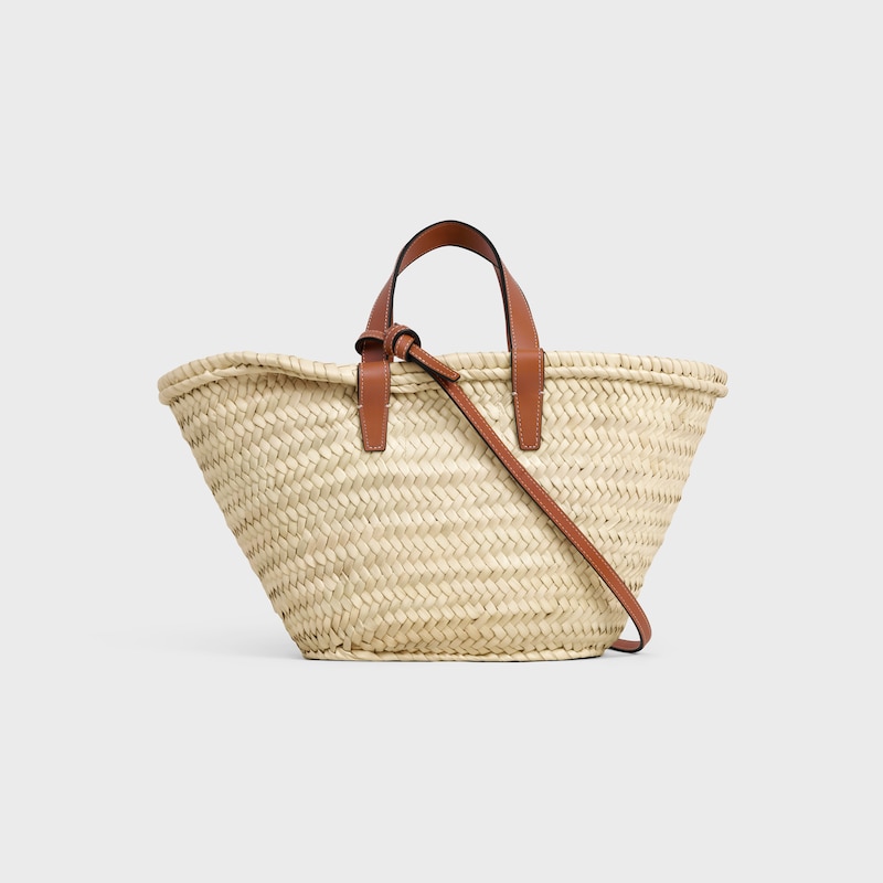 teen celine classic panier in palm leaves and calfskin