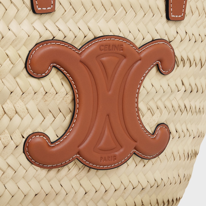 teen celine classic panier in palm leaves and calfskin