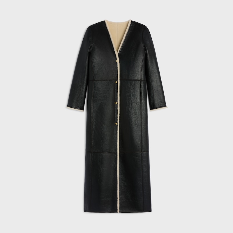 long coat in lambskin shearling