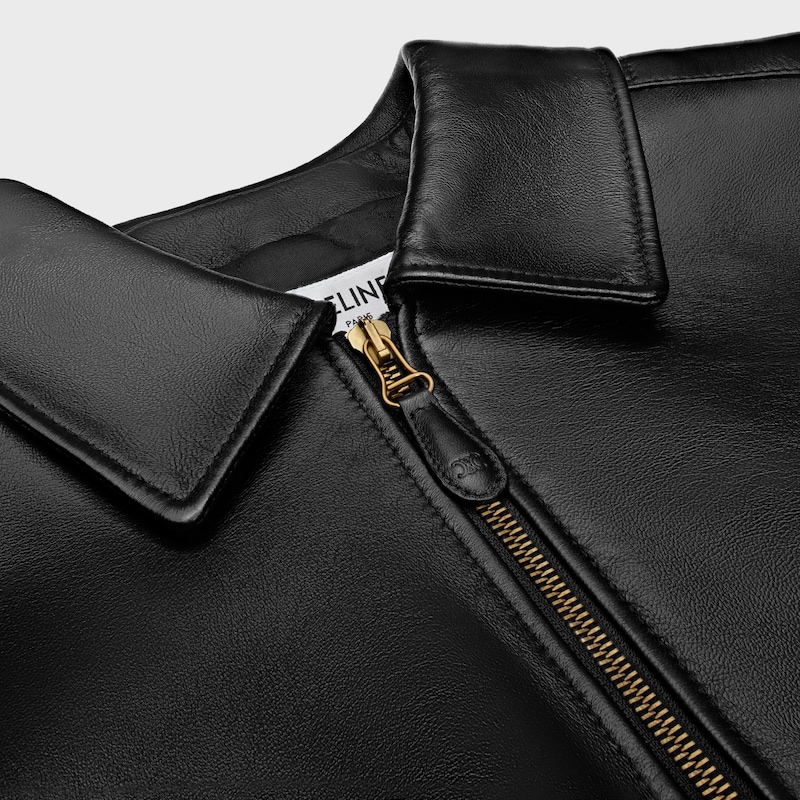 aviator blouson jacket in soft lambskin