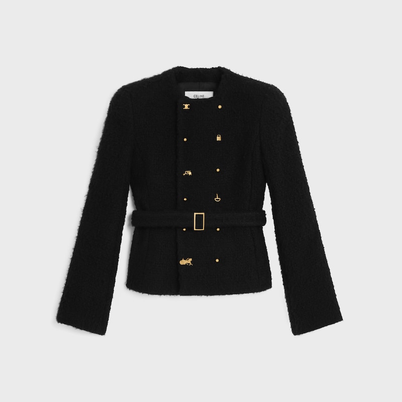 jacket in cashmere and wool natteacute