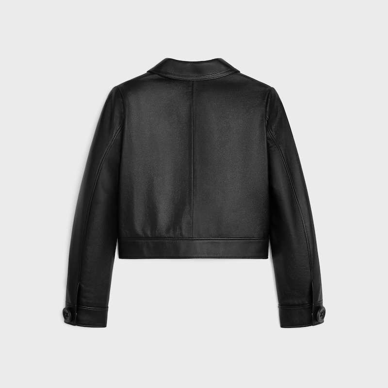straight blouson jacket in soft lambskin