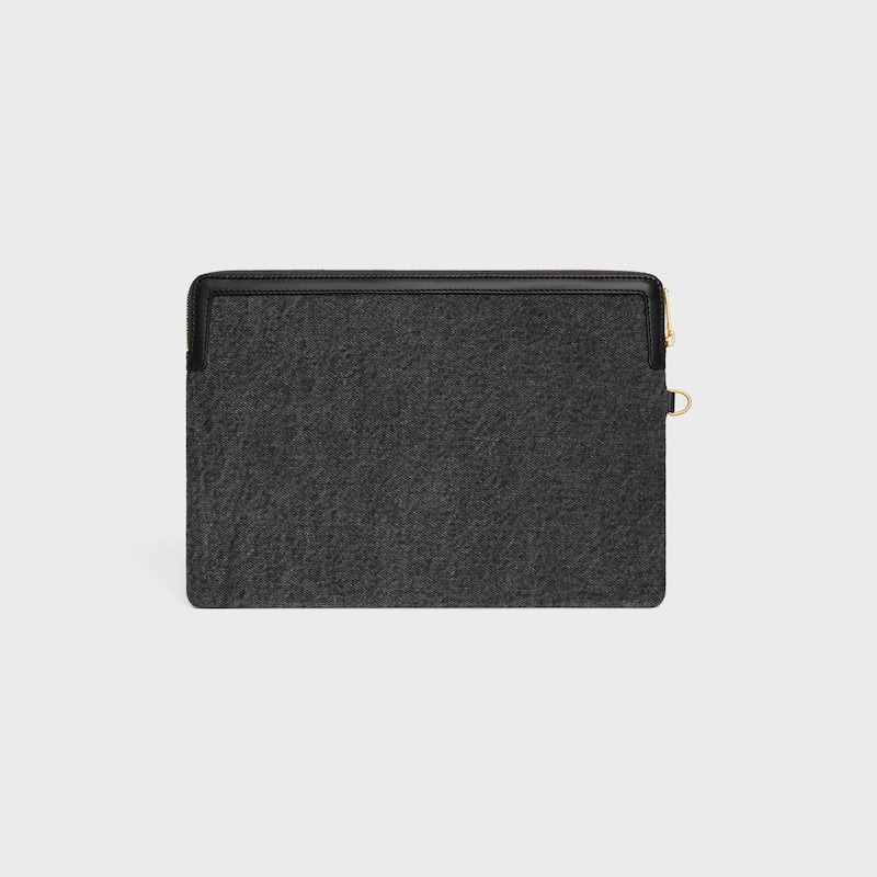 small pouch with strap cuir triomphe in denim