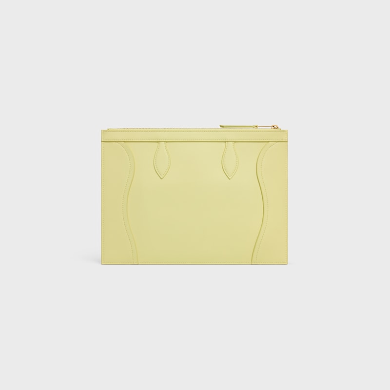 medium pouch in glossy calfskin
