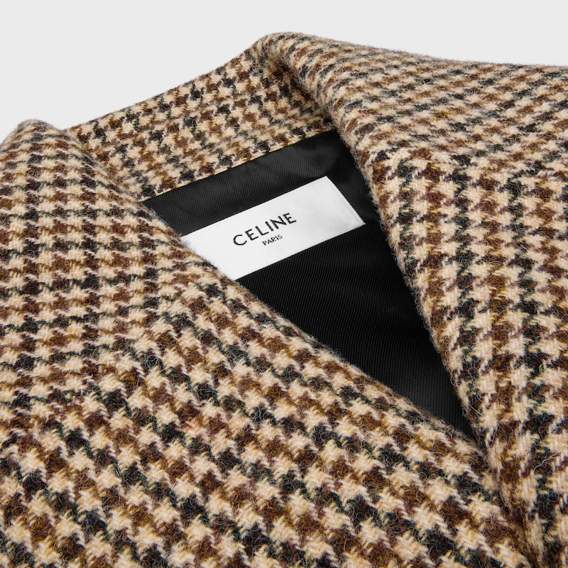 coat in houndstooth wool