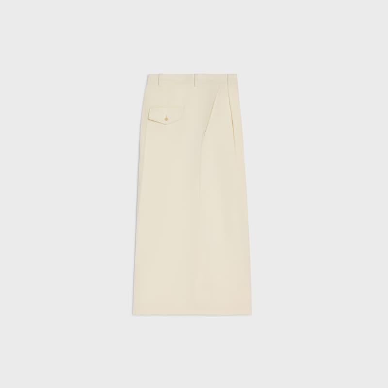 montauk cropped trousers in diagonal wool