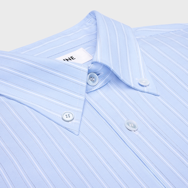 relaxed shirt in striped cotton poplin