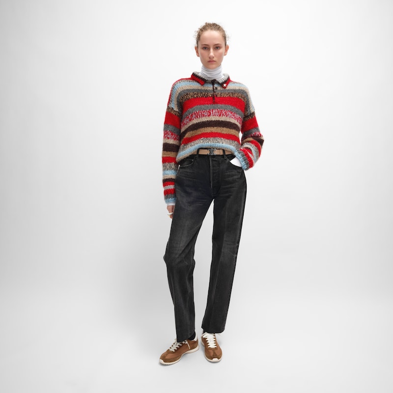 celine racer - low top sneaker with triomphe in nylon suede calfskin and calfskin