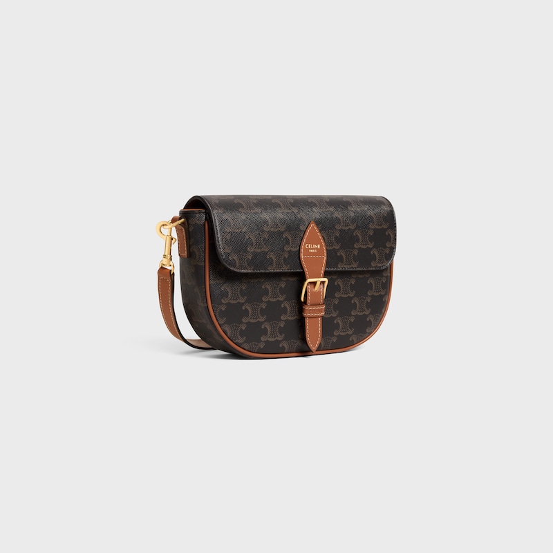 folco shoulder bag in triomphe canvas and calfskin