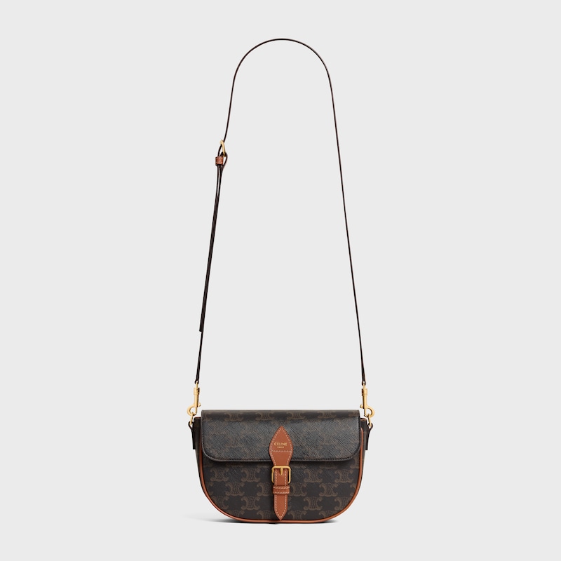 folco shoulder bag in triomphe canvas and calfskin