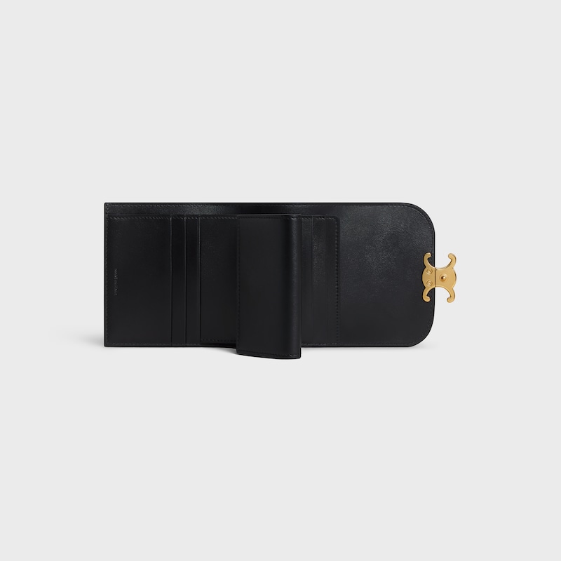 small flap wallet triomphe in shiny calfskin
